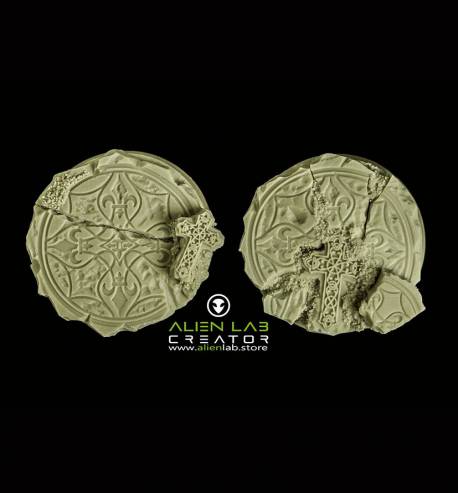 Temple ruins 40mm round bases for Miniatures - Ideal for Tabletop RPGs & Fantasy Games