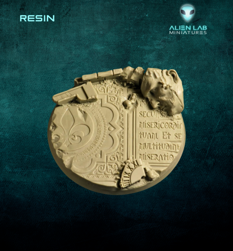 Temple ruins 80mm round bases for Miniatures - Ideal for Tabletop RPGs & Fantasy Games
