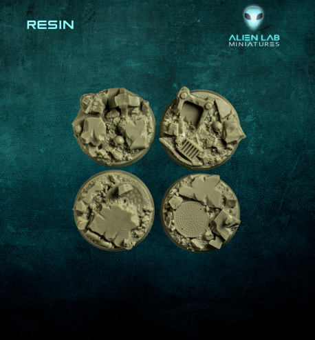 Urban rubble 32mm Round Bases for Miniatures - Ideal for Tabletop RPGs & Fantasy Games