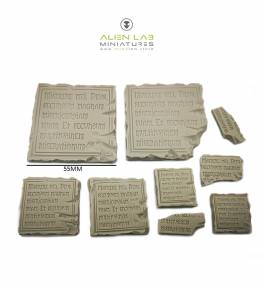 TEMPLE STONE TABLETS - D&D Wargaming Terrain, Scatter Scenery for Tabletop RPGs, Dungeons and Dragons Miniatures, Terrain Accessories
