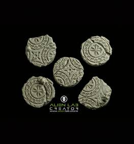 Ancient ruins 25mm Round Bases for Miniature Gaming - Ideal for RPG and Fantasy Tabletop Gaming	