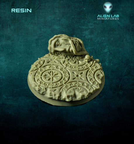 Ancient ruins 50mm Round Bases for Miniature Gaming - Ideal for RPG and Fantasy Tabletop Gaming	
