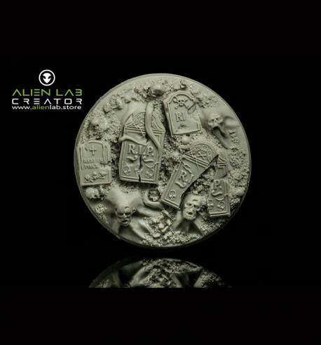 Graveyard 60mm round bases for miniatures - ideal for Tabletop RPGs & Fantasy Games