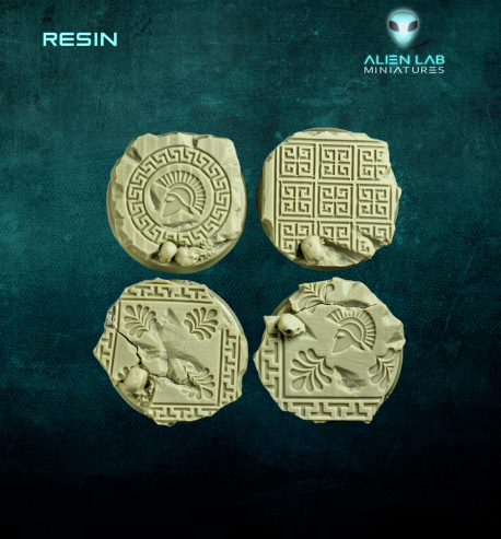 Ancient greece 32mm Round Bases for Miniature Gaming - Ideal for RPG and Fantasy Tabletop Gaming	