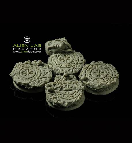 Ancient ruins 32mm Round Bases for Miniature Gaming - Ideal for RPG and Fantasy Tabletop Gaming	