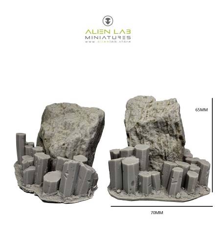 Basalt rock Alien Lab Universal Resin Terrain Elements for Miniature Wargaming