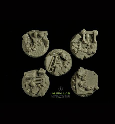 urban ruins Secret Weapon 10 x 25mm round resin bases 