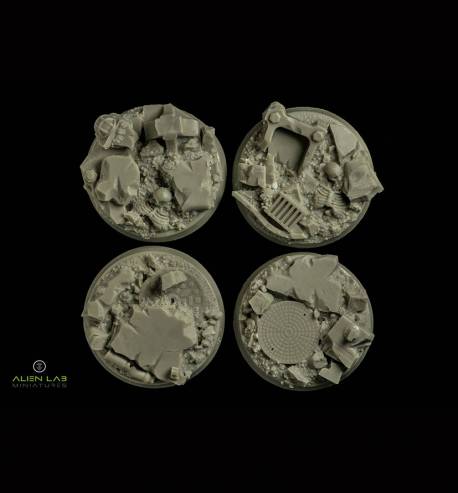 Urban rubble 32mm Round Bases for Miniatures - Ideal for Tabletop RPGs & Fantasy Games