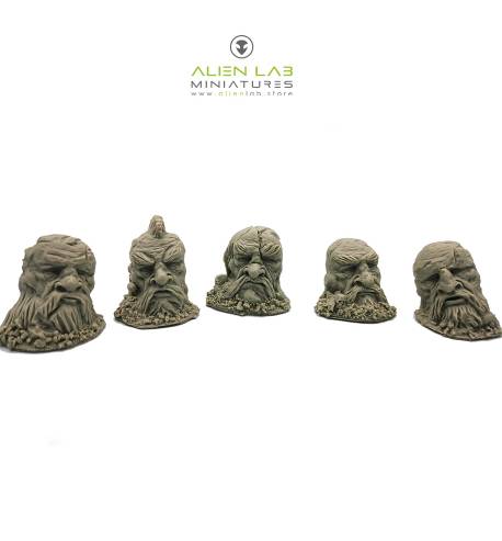 Dwarven stone heads Alien Lab Universal Resin Terrain Elements for Tabletop Miniature Wargaming