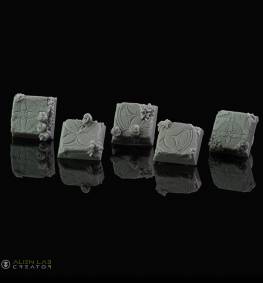 Scibor BSCH0015 Squalid Ground 20mm Square Bases Chaos Ruins Random Set of 5