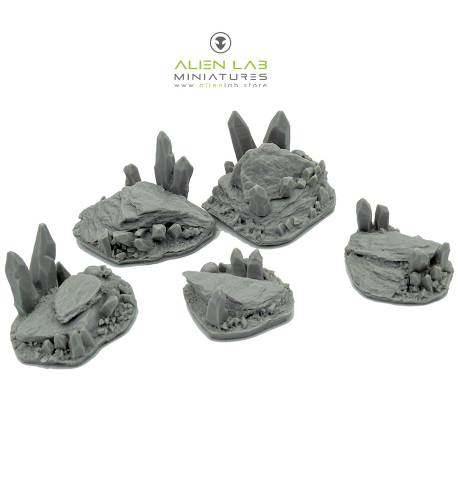Crystalic rocks basing kit – Accessories for Tabletop Game Scenery & Terrain Crafting