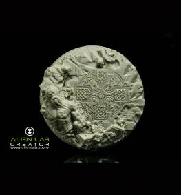 Celtic ruins 60mm Round Bases for Miniature Gaming - Ideal for RPG and Fantasy Tabletop Gaming	